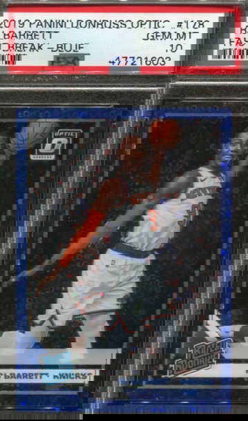 2019 Donruss Optic Rj Barrett Fast Break Blue Rc #’d /50 PSA 10 (Pop 2)