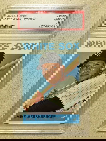 1964 Topps #465 Mike Hershberger PSA 9 MINT WHITE SOX