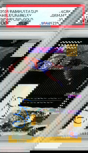 2018 PANINI STATUS LEGENDARY SIGNATURES CHARLES BARKLEY #CBK GOLD 8 OF 10 PSA 10