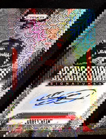 COREY HEIM  2025 PANINI PRIZM RACING NASCAR  SENSATIONAL SIGNATURES  MOJO /25