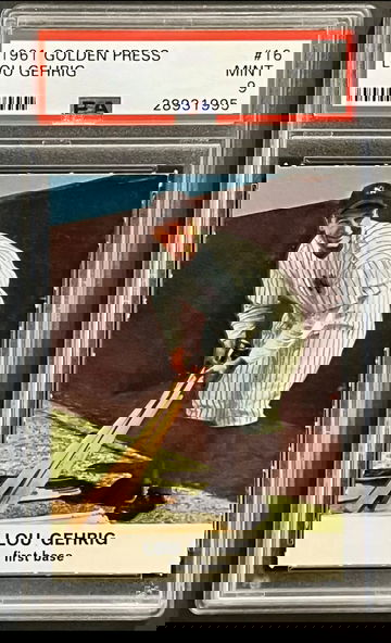 1961 Golden Press Hall of Fame Yankees Lou Gehrig #16 - Graded PSA 9 MINT