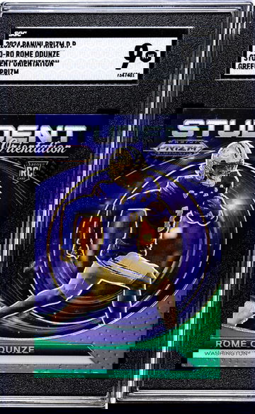 2024 Panini Prizm Draft Picks #SO-RO Rome Odunze Student Orientation Green Prizm SGC 9