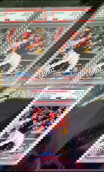 (3) 2018 Topps Update Juan Soto PSA 10 #US300 RC YOU GET ALL 3 CARDS ***PSA MAY BE DIFFERENT BUT ARE ALL PSA 10s***