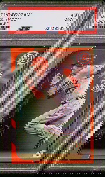 2015 Bowman Orange Mike Trout #50 /25 PSA 9