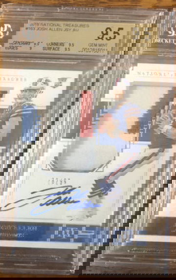 2018  National Treasures Josh Allen #163 JSY AU Beckett 9.5 Card Beckett 10 Auto