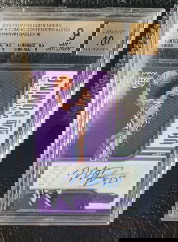 2018-2019 Panini Up and Coming  Contenders Autos Marvin Bagley III /1999 BGS 9/10