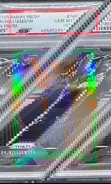 2019 Prizm #248 Zion Williamson Green Prizm PSA 10 Gem Mint