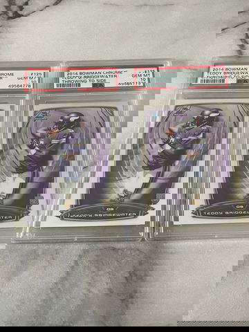 (2) 2014 Bowman Chrome Teddy Bridgewater Psa 10 Gem-Mint