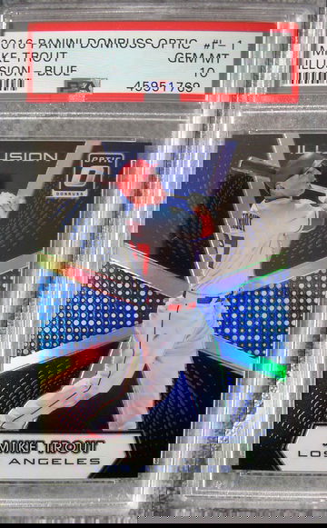 Mike Trout 2016 Optic Illusion Blue /149 PSA 10