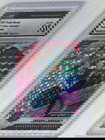 2021 Mosaic Trevor Lawrence RC Camo Pink CSG 10 Gem Mint #241 Rookie