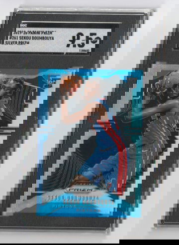 SGC 9.5 MINT + 2019 PANINI PRIZM SILVER PRIZM SEKOU DOUMBOUYA ROOKIE CARD CARD #261