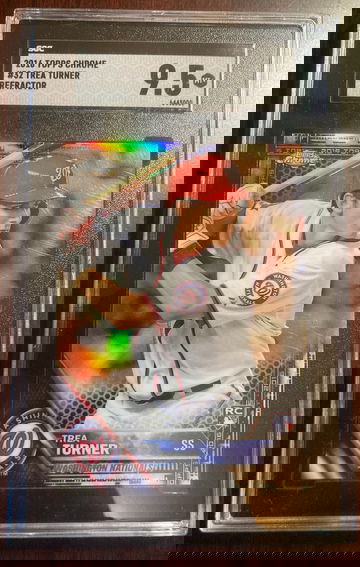 2016 Topps Chrome Trea Turner Black Refractor SGC 9.5 Mint