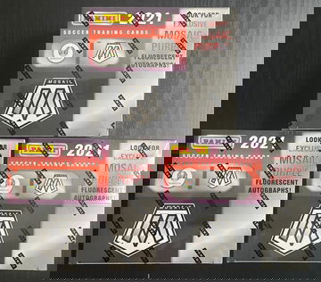 2021 MOSAIC Soccer - UEFA EURO Retail Box Exclusive Purple Auto (Lot of 3)