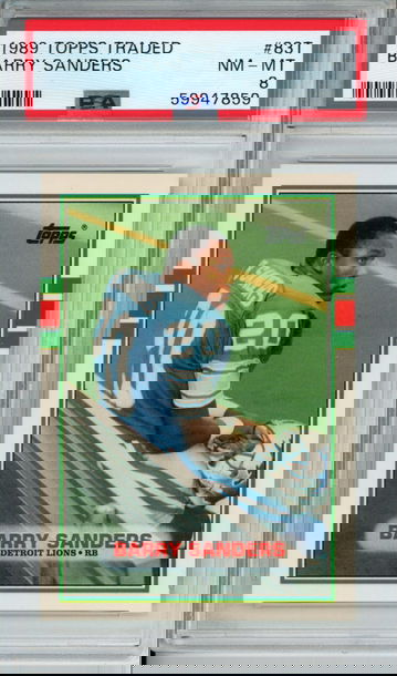 BARRY SANDERS 1989 Topps Traded #83T ROOKIE PSA 8 NM-MT Detroit Lions 