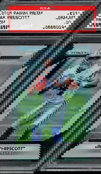 2016 Panini Prizm #231  Dak Prescott  RC  PSAS 10  Cowboys