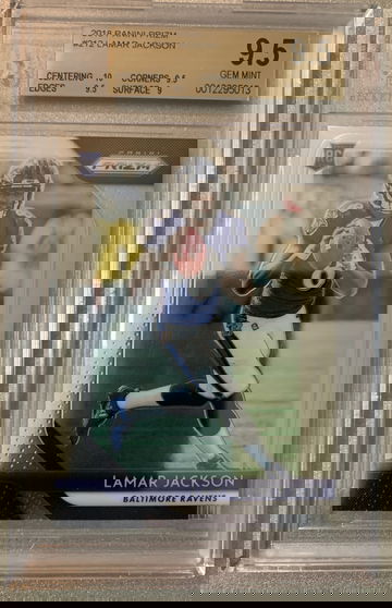 LAMAR JACKSON 2018 PRIZM ROOKIE W/10 CENTERING BGS 9.5 GEM