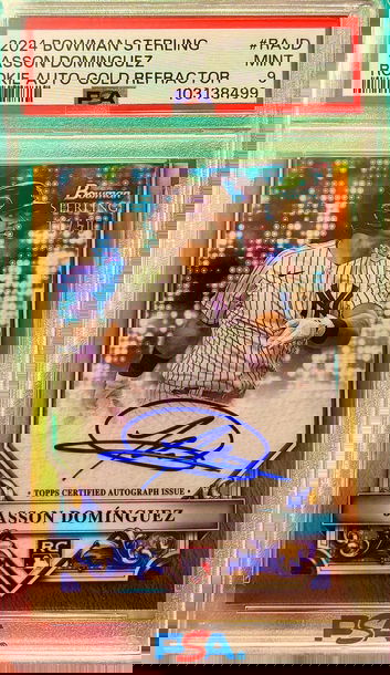 Jasson Dominguez Rookie! GOLD! AUTO! /50! 2024 Bowman Sterling!
