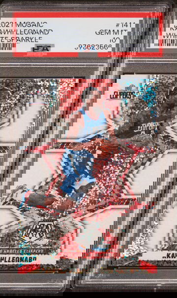 Kawhi Leonard White Sparkle Mosaic PSA 10