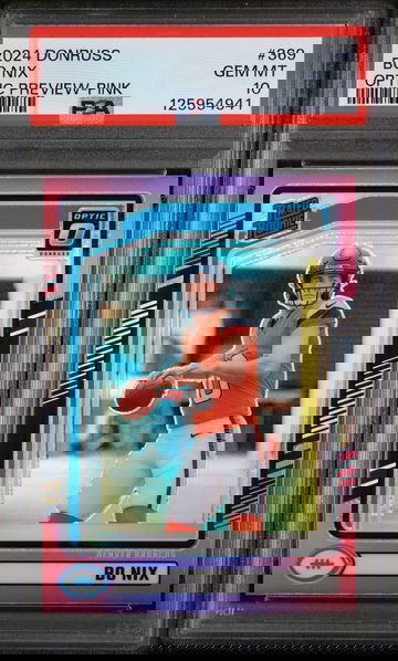 2024 Donruss Optic Preview Rated Rookie Pink Bo Nix #369 PSA 10