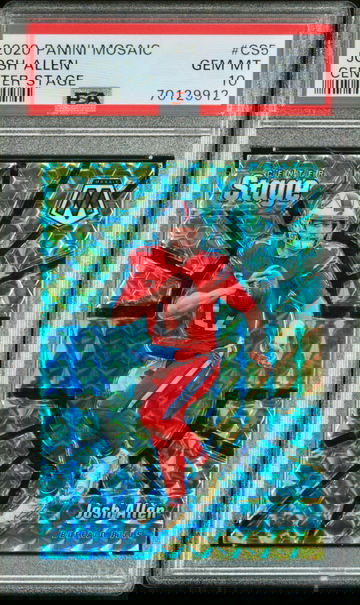 2020 Panini Mosaic Josh Allen Center Stage Prizm Insert PSA 10 Gem Mint Bills SP