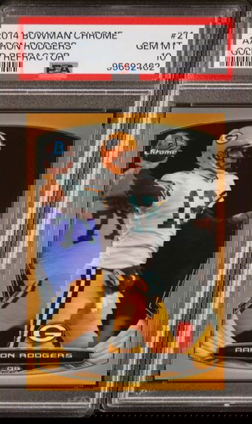 2014 Bowman Chrome Aaron Rodgers Gold Refractor PSA 10