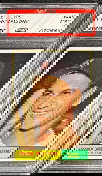 1961 Topps Frank Malzone #445 PSA 9 Mint POP 22 - 0 Higher