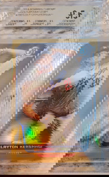 2014 Bowman Chrome Clayton Kershaw Gold Refractor #/50