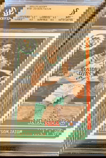 2021-22 Panini NBA Hoops #197 Jayson Tatum. Graded BGS 9 MINT.  Boston Celtics ☘️