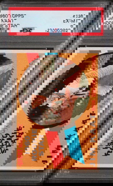 1960 Topps Baseball Sport Magazine Rookie Star Jim Kaat #136 RC PSA 6