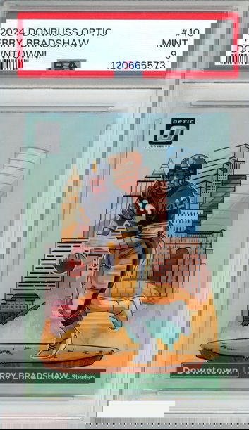 2024 PANINI DONRUSS OPTIC DOWNTOWN! TERRY BRADSHAW #10 STEELERS HOF PSA 9 MINT