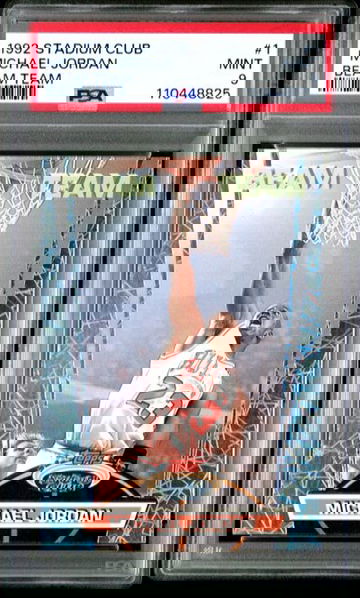 1992 STADIUM CLUB BEAM TEAM #1 MICHAEL JORDAN PSA 9 - Beautiful Card!