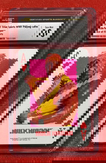 1991 Titan Sports WWF Playing Cards Hulk Hogan Ace of Hearts CSG 10