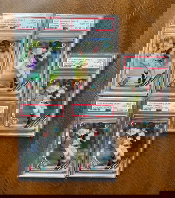 Lot of (5) 2019 Bowman Corbin Carroll Refractors PSA 10