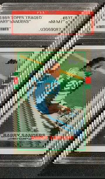 1989 Topps Traded HOF Barry Sanders RC #83T PSA 8 NM-MT