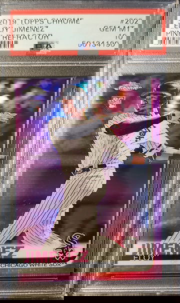 2019 Topps Chrome Eloy Jimenez RC Pink Refractor PSA 10 Gem-Mint