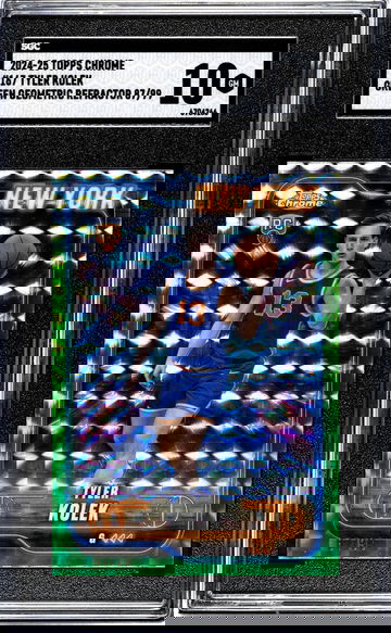 2024-25 Topps Chrome #167 Tyler Kolek Green Geometric Refractor /99 SGC 10