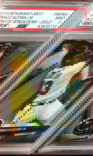 2018 Bowman’s Best Ronald Acuna Jr Neophyte Gold Refractor RC! SSP 48/50 PSA 9 MT