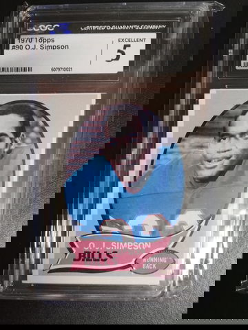 1970 Topps #90 OJ Simpson RC CGC 5. Error?