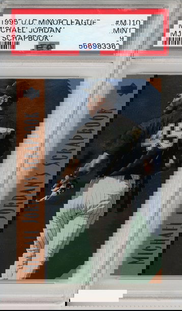 1995 UD MINOR LEAGUE MICHAEL JORDAN #MJ10 MJ S SCRAPBOOK BARONS PSA 9