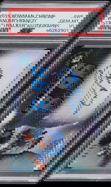 2019 BOWMAN CHROME STAT TRACKER WANDER FRANCO STAT TRACKER AUTO #WF - PSA 10 GEM MINT