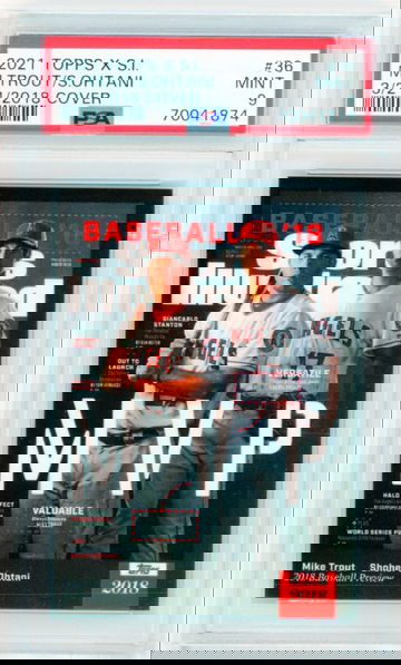 2021 Topps X S.I. #36 M. Trout/S. Ohtani 3/21/2018 Cover PSA 9 MINT!