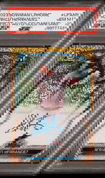 2023 Bowman Chrome Ronald Hernandez Gold Mini Diamonds /50 PSA 10