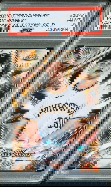 2025 Topps Chrome Sapphire Paul Skenes Sapphire Selections Gold /50 PSA Mint SP