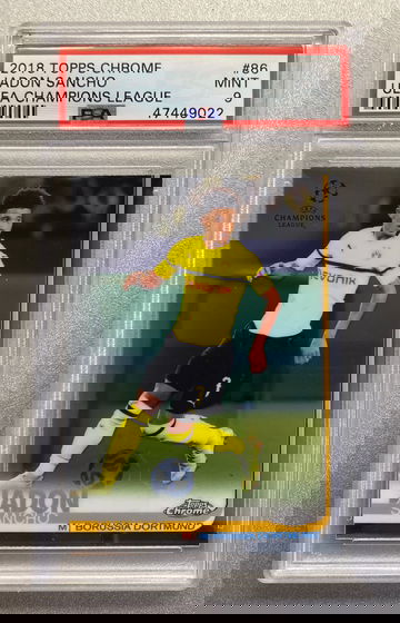 JADON SANCHO 2018 TOPPS CHROME ROOKIE PSA 9 MINT