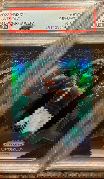 2023 Prizm CJ Stroud PrizmBreak Green PSA 10