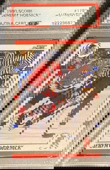 1990 Score #179 Jeremy Roenick signed PSA authentic Chicago Blackhawks