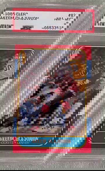 Akeem Olajuwon 1986 Fleer #82 PSA NM-MT 8 Rockets