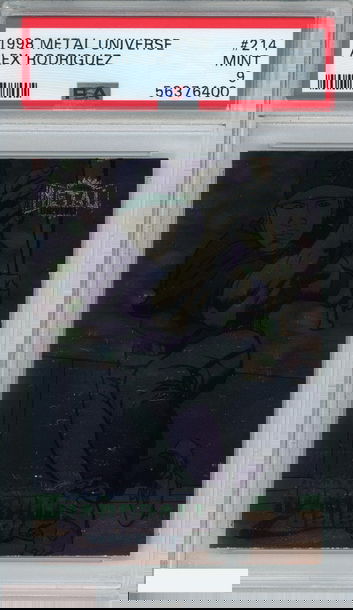 1998 METAL UNIVERSE ALEX RODRIGUEZ #214 SEATTLE MARINERS PSA 9 MINT