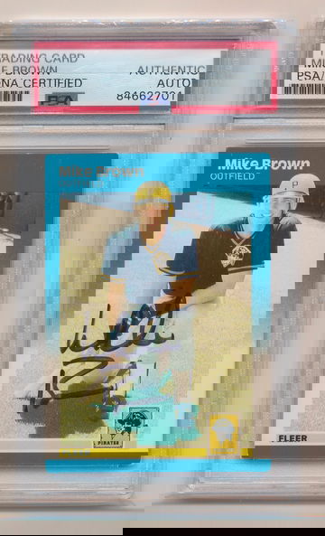 1987 Fleer #607 Mike Brown Pirates Signed Autograph PSA/DNA Very Tough