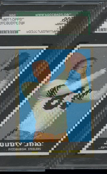 1961 Topps #107 Buddy Dial Pittsburgh Steelers SGC 88 NM/MT 8